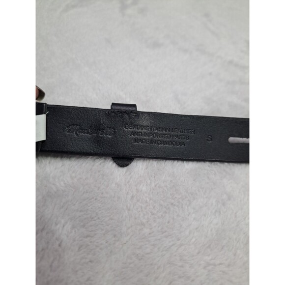 Madewell Black Leather Belt Womens Sz Small Slotted Brass Buckle Classic - Picture 6 of 9